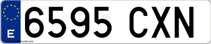 Ejemplo de matrícula de coche ordinaria 6595 CXN