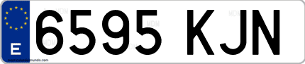 Ejemplo de matrícula de coche ordinaria 6595 KJN