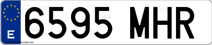 Ejemplo de matrícula de coche ordinaria 6595 MHR
