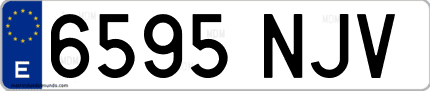Ejemplo de matrícula de coche ordinaria 6595 NJV
