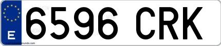 Ejemplo de matrícula española 6596 CRK