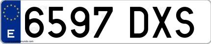 Ejemplo de matrícula española 6597 DXS