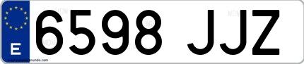 Ejemplo de matrícula española 6598 JJZ