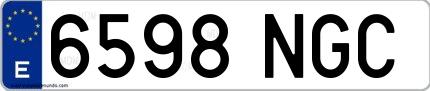Ejemplo de matrícula española 6598 NGC
