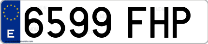Ejemplo de matrícula de coche ordinaria 6599 FHP