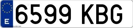 Ejemplo de matrícula española 6599 KBG