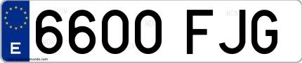 Ejemplo de matrícula española 6600 FJG