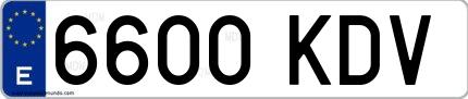Ejemplo de matrícula española 6600 KDV