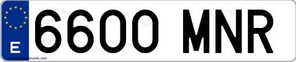 Ejemplo de matrícula española 6600 MNR