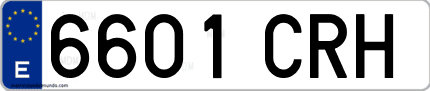 Ejemplo de matrícula de coche ordinaria 6601 CRH