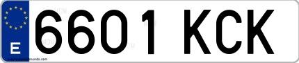 Ejemplo de matrícula española 6601 KCK