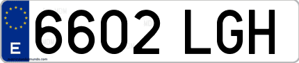 Ejemplo de matrícula de coche ordinaria 6602 LGH