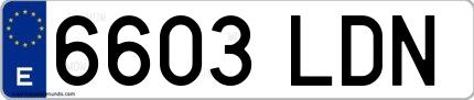 Ejemplo de matrícula española 6603 LDN