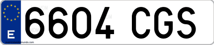 Ejemplo de matrícula de coche ordinaria 6604 CGS