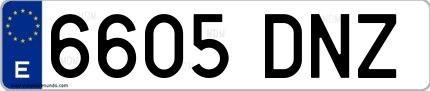 Ejemplo de matrícula española 6605 DNZ