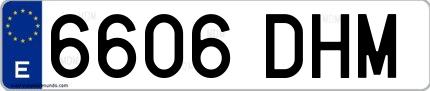 Ejemplo de matrícula española 6606 DHM