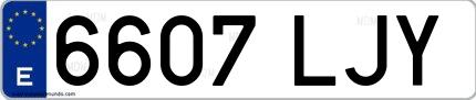 Ejemplo de matrícula española 6607 LJY