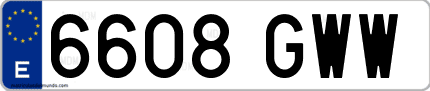 Ejemplo de matrícula de coche ordinaria 6608 GWW