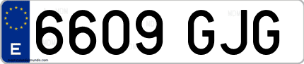 Ejemplo de matrícula de coche ordinaria 6609 GJG