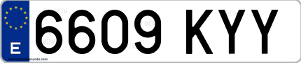 Ejemplo de matrícula de coche ordinaria 6609 KYY
