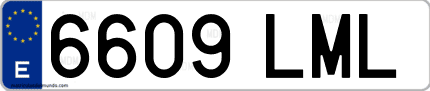 Ejemplo de matrícula de coche ordinaria 6609 LML