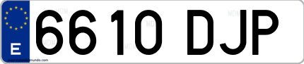 Ejemplo de matrícula de coche ordinaria 6610 DJP