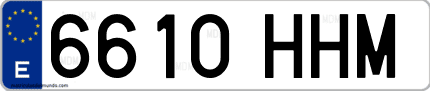 Ejemplo de matrícula de coche ordinaria 6610 HHM