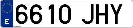 Ejemplo de matrícula española 6610 JHY