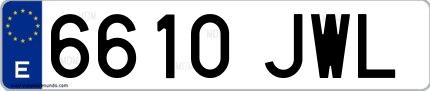 Ejemplo de matrícula española 6610 JWL
