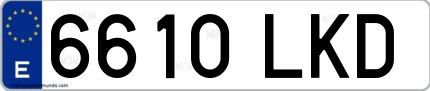 Ejemplo de matrícula española 6610 LKD