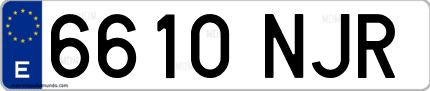 Ejemplo de matrícula de coche ordinaria 6610 NJR