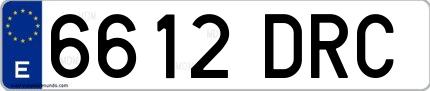 Ejemplo de matrícula española 6612 DRC