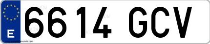 Ejemplo de matrícula española 6614 GCV