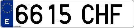 Ejemplo de matrícula española 6615 CHF