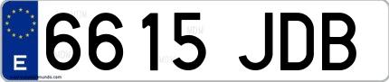 Ejemplo de matrícula española 6615 JDB