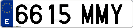 Ejemplo de matrícula de coche ordinaria 6615 MMY