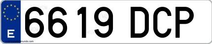 Ejemplo de matrícula española 6619 DCP
