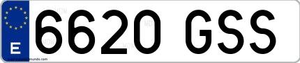 Ejemplo de matrícula española 6620 GSS