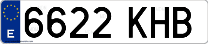 Ejemplo de matrícula de coche ordinaria 6622 KHB