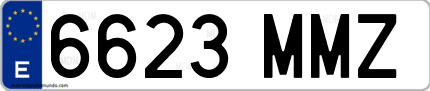 Ejemplo de matrícula de coche ordinaria 6623 MMZ