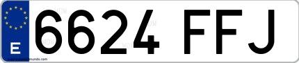 Ejemplo de matrícula española 6624 FFJ