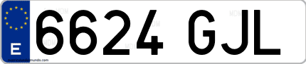 Ejemplo de matrícula de coche ordinaria 6624 GJL