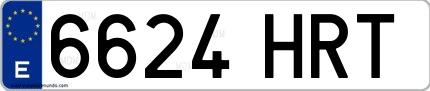 Ejemplo de matrícula española 6624 HRT