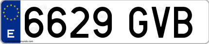 Ejemplo de matrícula de coche ordinaria 6629 GVB