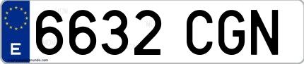 Ejemplo de matrícula española 6632 CGN