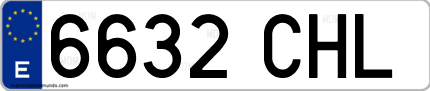 Ejemplo de matrícula de coche ordinaria 6632 CHL