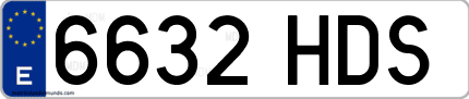 Ejemplo de matrícula de coche ordinaria 6632 HDS