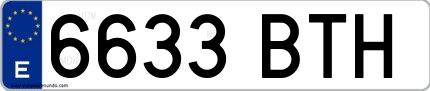 Ejemplo de matrícula española 6633 BTH