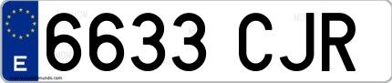 Ejemplo de matrícula española 6633 CJR