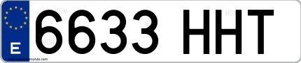 Ejemplo de matrícula española 6633 HHT